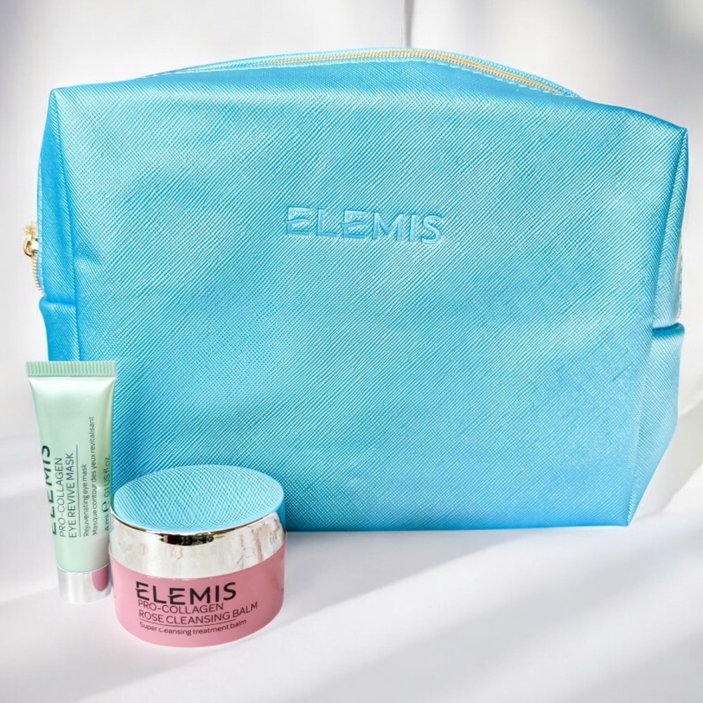 ELEMIS Pro-Collagen Eye Revive Mask and Rose Cleansing Balm Set With Makeup Bag